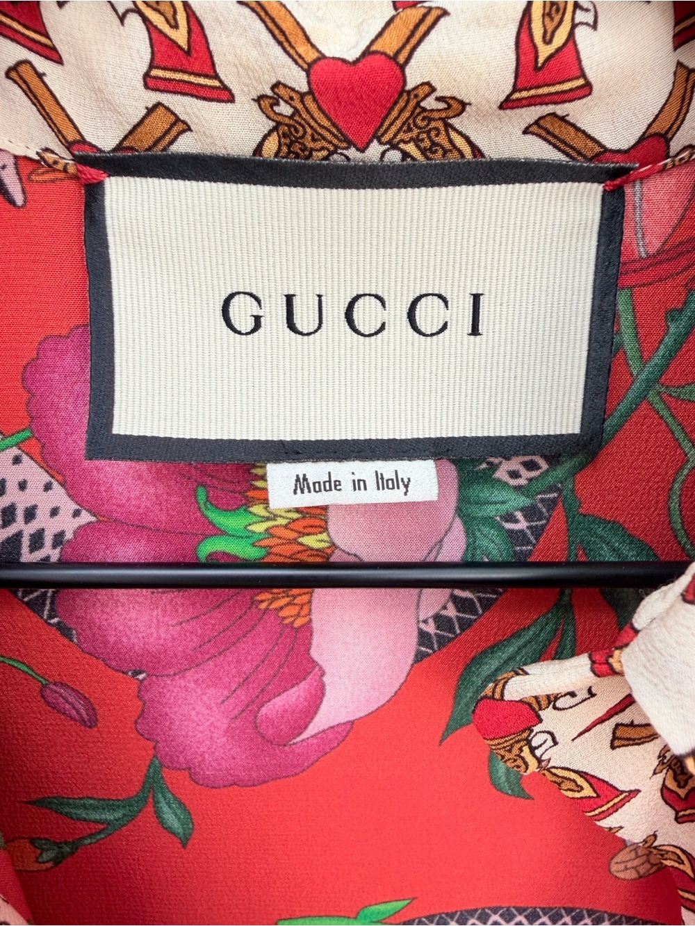 Gucci Flora Snake Dress L Aveugle Par Amour Pleated Patchwork Bow Silk Size 36 - Picture 5 of 15